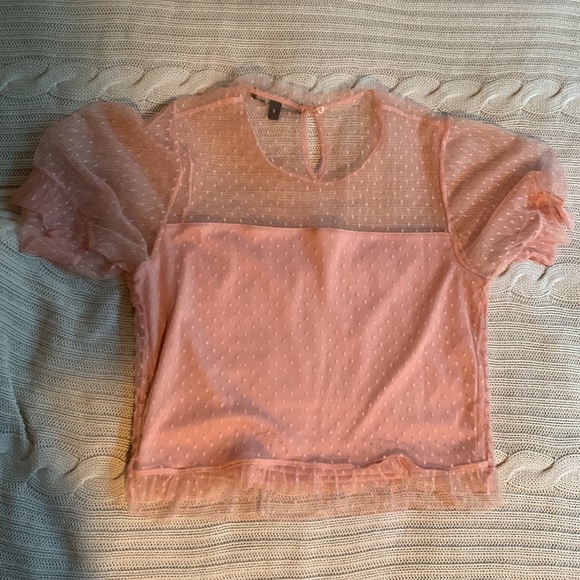 Romeo & Juliet dusty pink lace stretch crop top - Picture 4 of 4